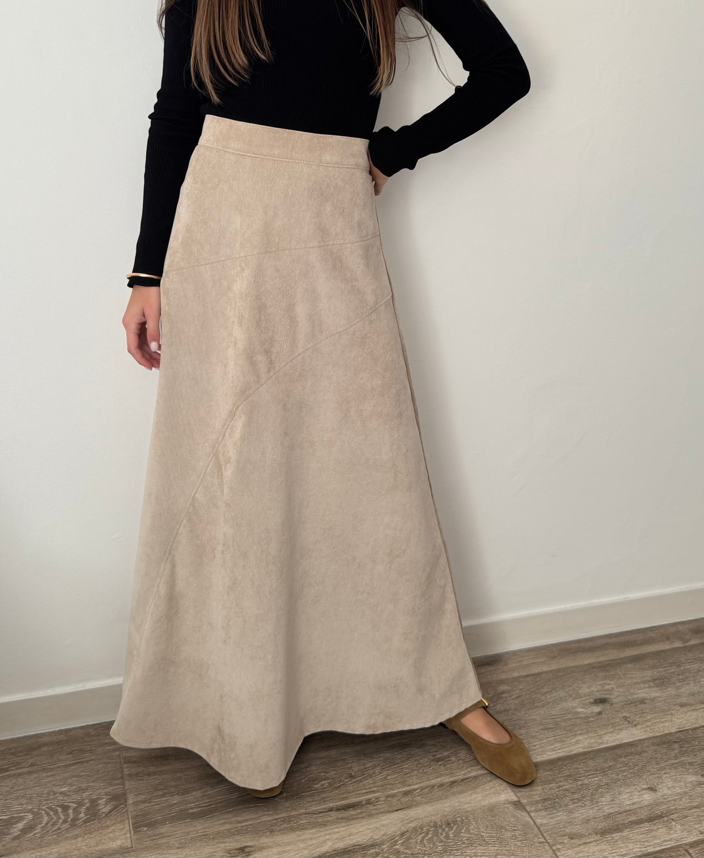Falda Corduroy Beige