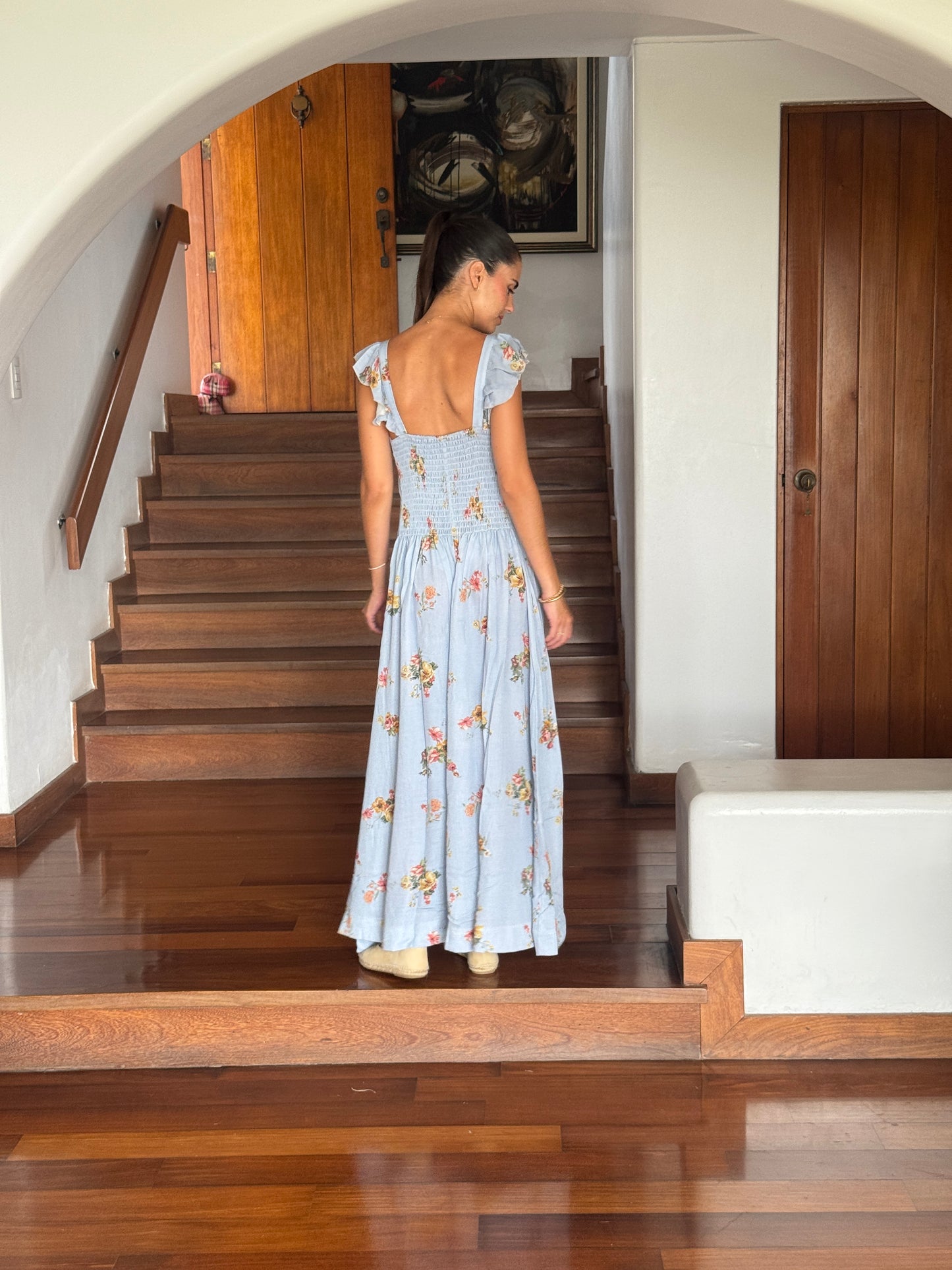 Vestido Mila Celeste floreado