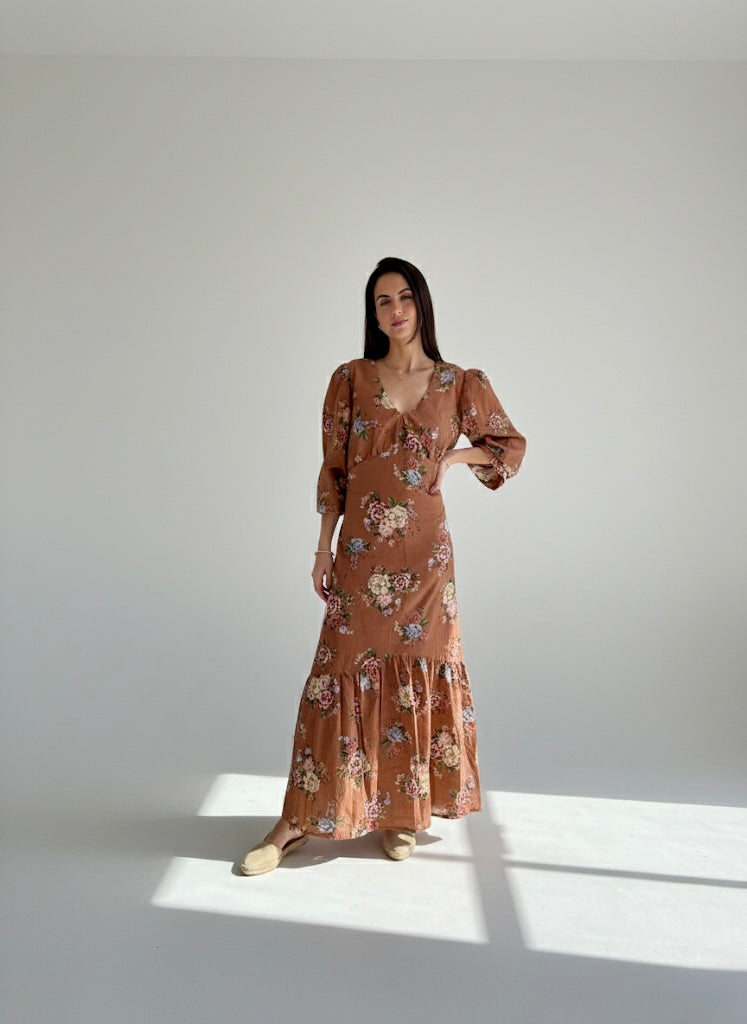 Vestido Sofía Ladrillo - Edición Limitada