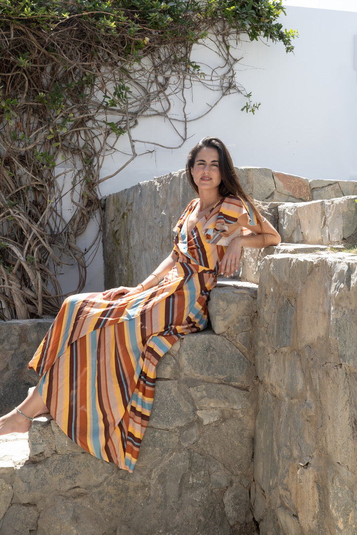 Vestido Elena envolvente rayas