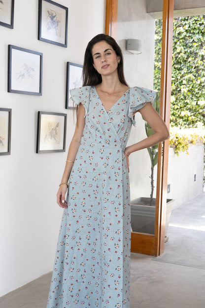 Vestido Elena Envolvente Celeste