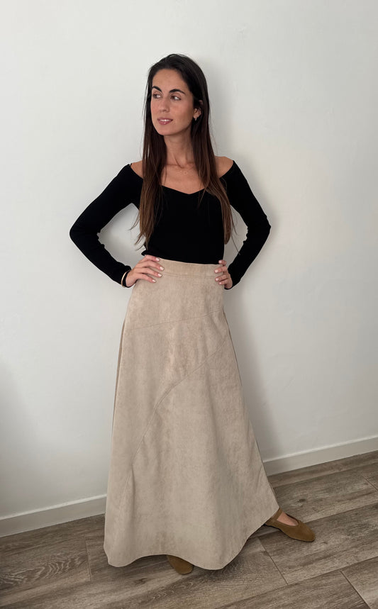 Falda Corduroy Beige