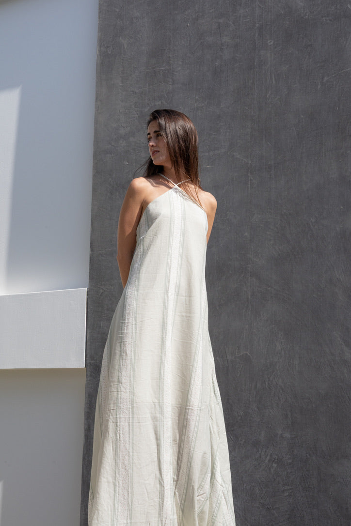 Vestido Halter Celeste