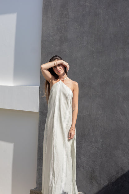 Vestido Halter Celeste