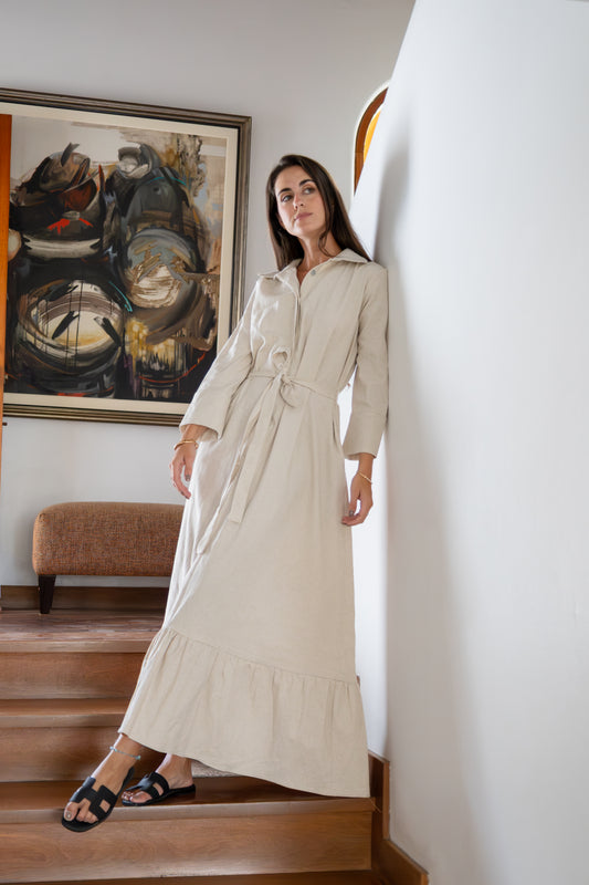 Camisero Lino Beige