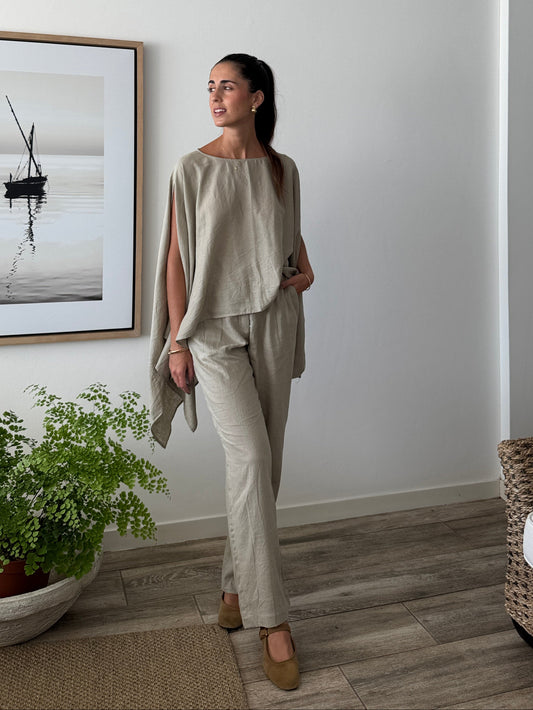 Set Capa Lino Olive Green