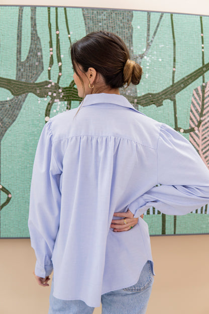Blusa Leah Celeste | Algodón Oxford