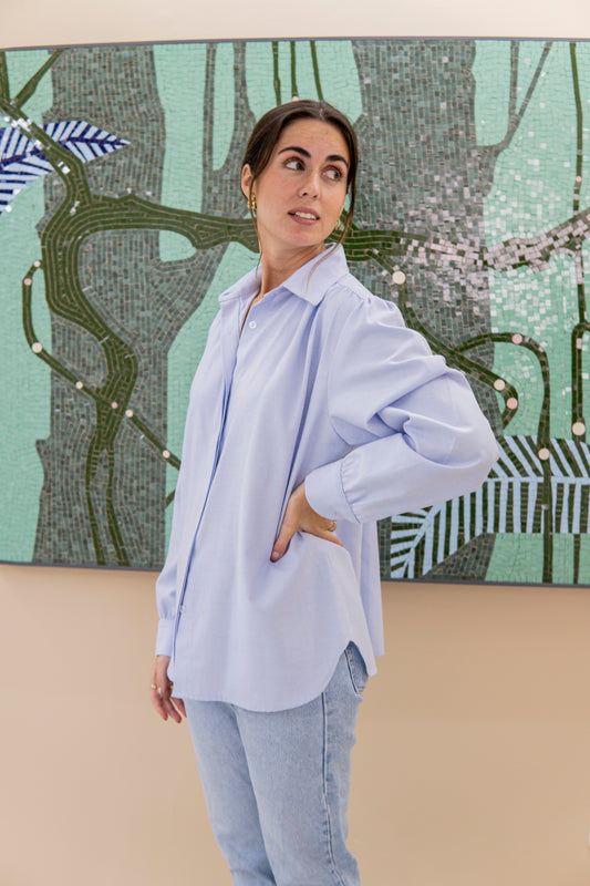 Blusa Leah Celeste | Algodón Oxford