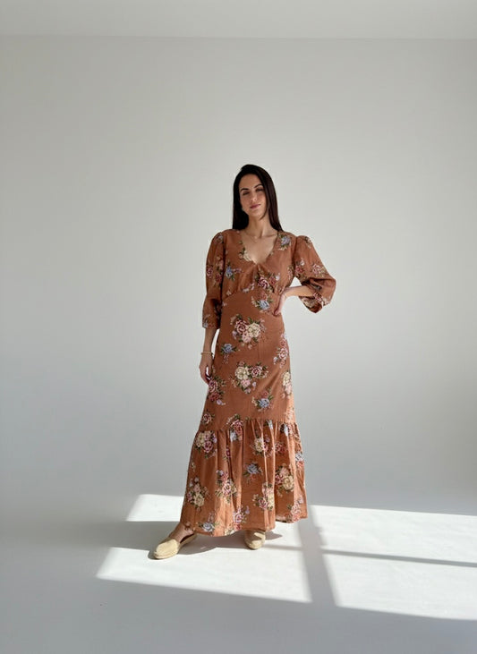 Vestido Sofía Ladrillo - Edición Limitada
