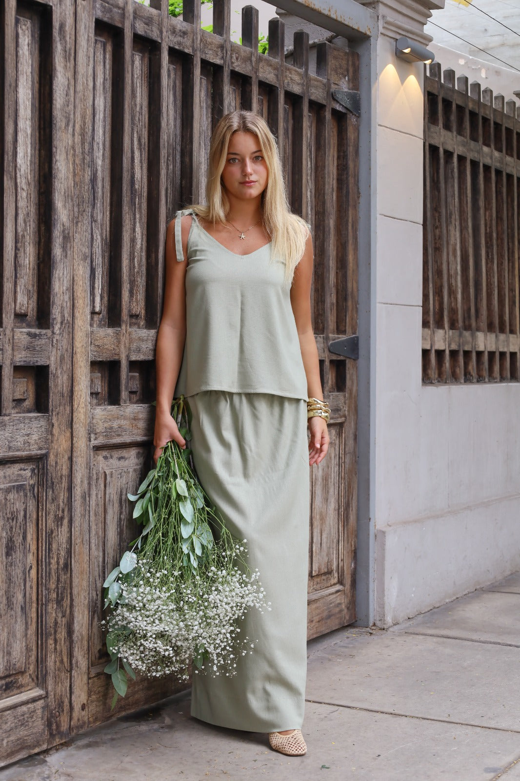 Set Magnolia Verde - 100% Linen