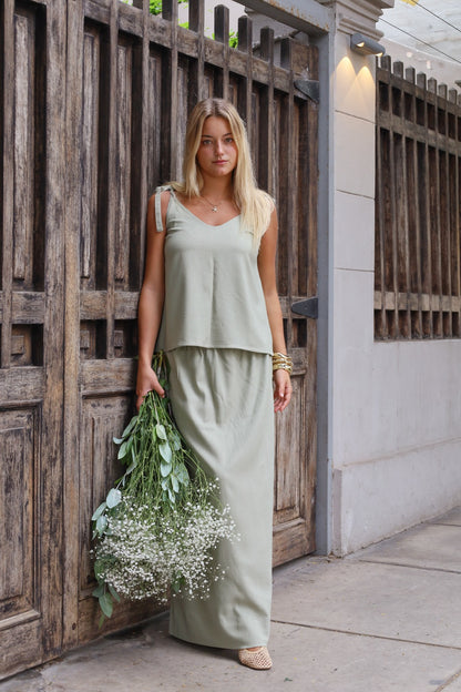 Set Magnolia Verde - 100% Linen